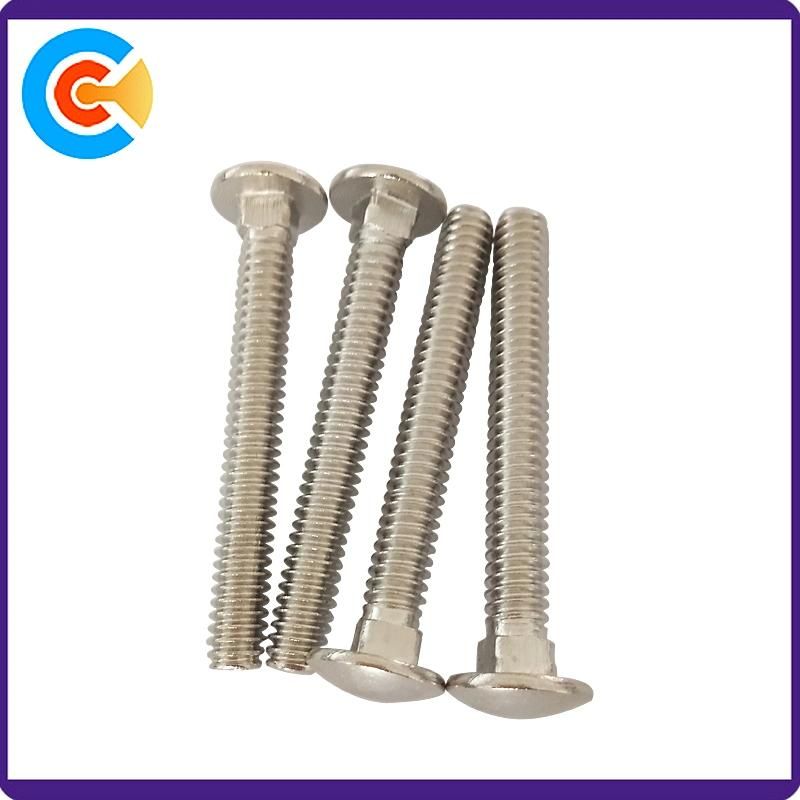 Carbon Steel M6 Zinc Plating Tound Head Carriage Screw