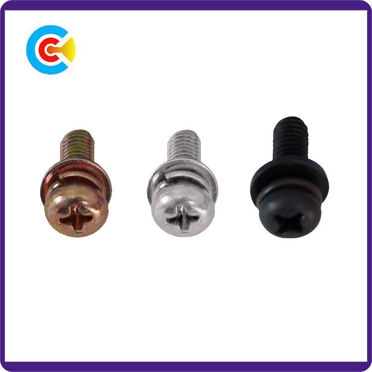DIN/ANSI/BS/JIS Carbon-Steel/Stainless-Steel 4.8/8.8/10.9 Galvanized Phillips Pan Head Screws for Machinery/Industry