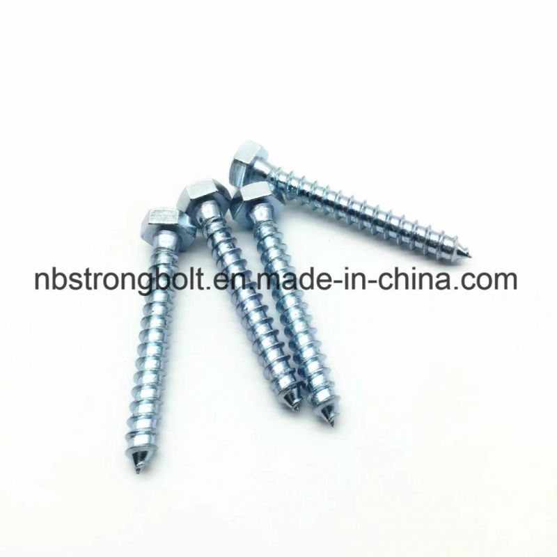 DIN571 Hex Head Lag Screw Hex Wood Screw M8X60 with Zinc Palted
