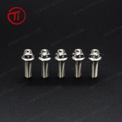 M6&times; 20mm 1.0p Thread Titaniun Hex Flange Bolt Drilled