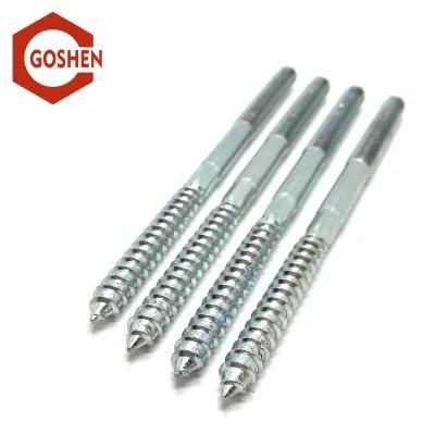 M10*140mm Galvanized Carbon Steel Zinc Plated Hanger Bolt Dowel Screw