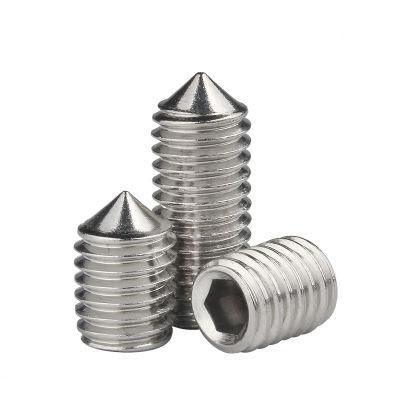 Stainless Steel 304 Cone Point Internal Hexagonal Drive Grub Set Screw DIN914