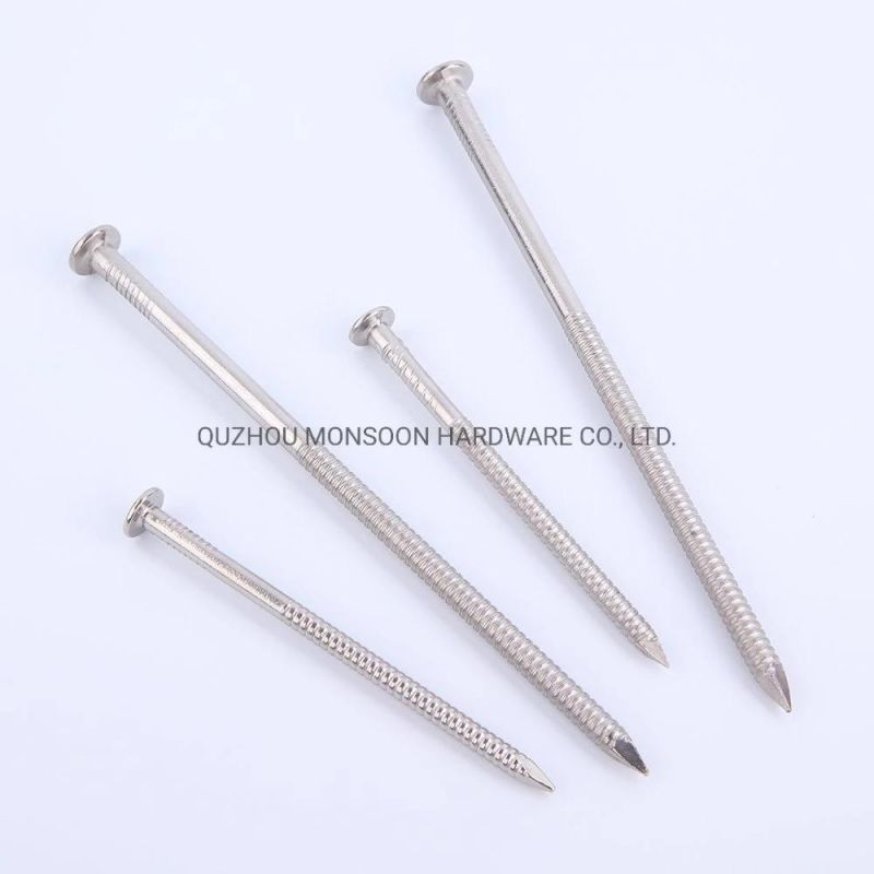 Stainless Steel Flat Checkered Head Long Ring Nails