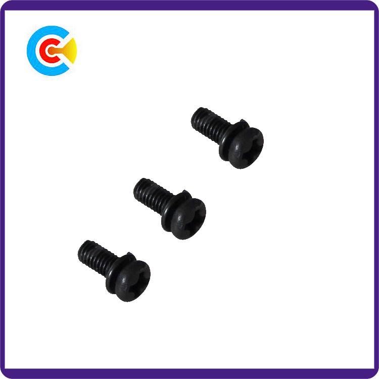 GB/DIN/JIS/ANSI Carbon-Steel/Stainless-Steel 4.8/8.8/10.9 Galvanized Cross Spring Washer Combination Screw