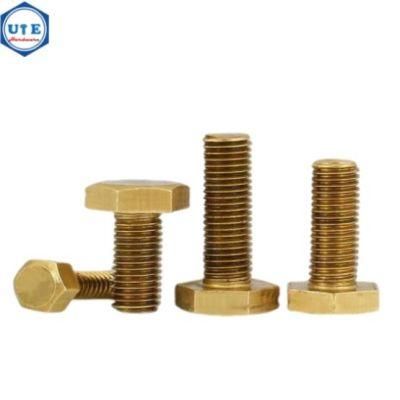 Hardware Fasteners Brass Copper Hexagon Hex Head Half Thread Bolt and Nut