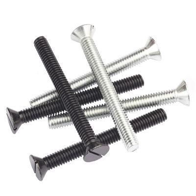 Custom Black White Zinc Plated Countersunk Head Slotted Machine Screw