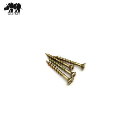 Yellow Zinc Plated Carbon Steel C1022 Chipboard Screw Square Drive