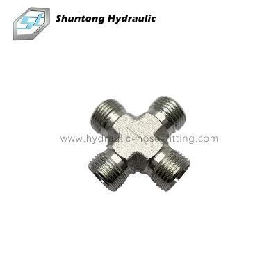 Hydraulic Hose Fittings Manufacturer Metric Male 24&deg; L. T Cross Pipe Adaptors