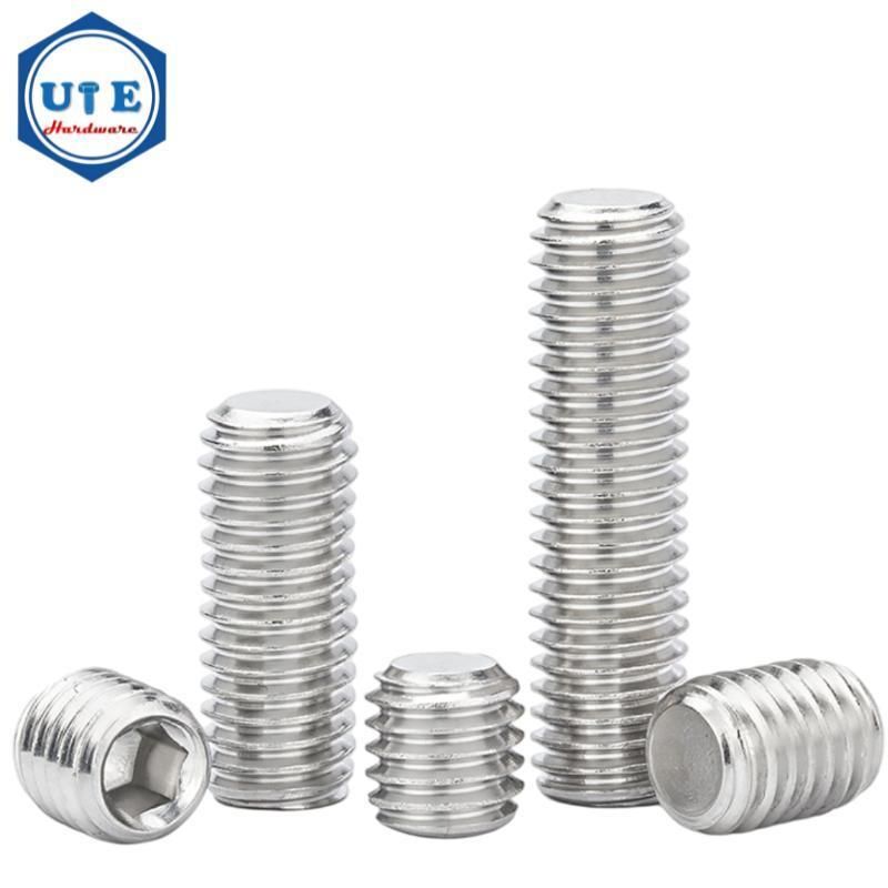 Stainless Steel 18.8 Grub Screws with Slotted Head Drive and Flat Point