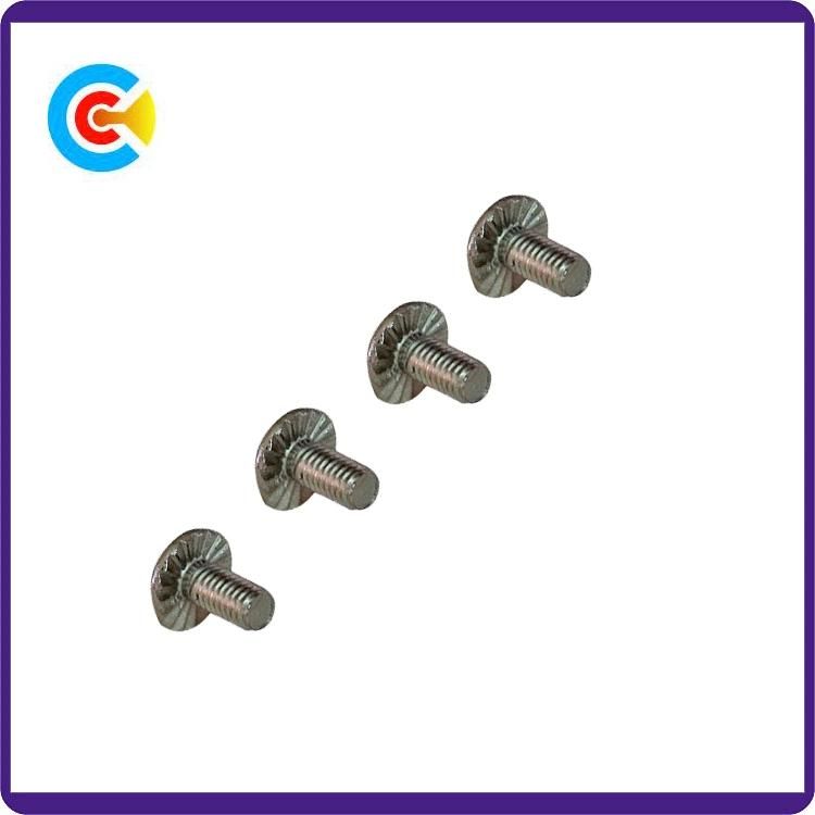 DIN/ANSI/BS/JIS Carbon-Steel/Stainless-Steel Cross Pan Sun Flower with Anti-Sliding Screws