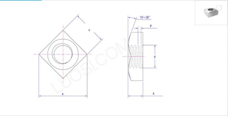 M4 M8 DIN557 Chinese Manufacturer Stainless Steel Square Nuts