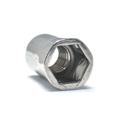 Furniture Use SS304 18-8 A2 M6 M8 Reduced Head Half Hex Body Rivet Nuts with Open End