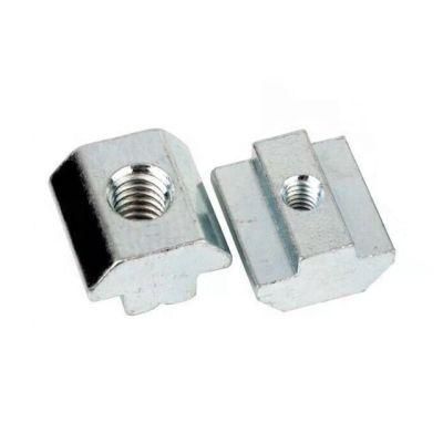 2A06. AA. 01 Industrial M4 M5 M6 M8 Thread 10 Slot Extruded Aluminum Steel T Slot Nut Zinc Plated Slide Nut