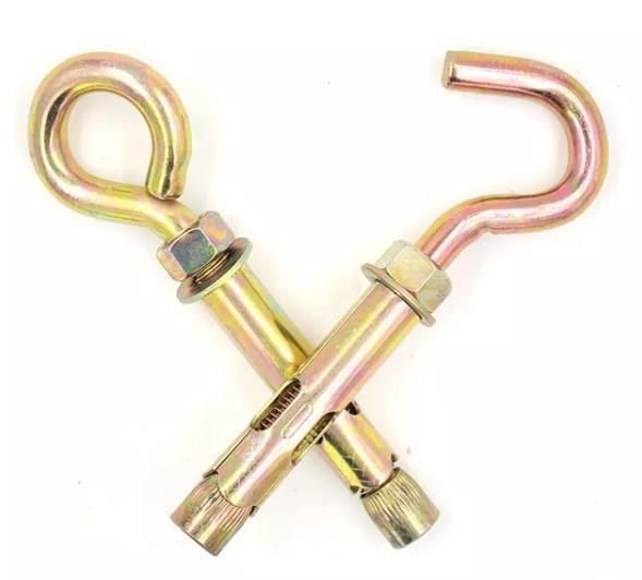 Carbon Steel Yellow Color 3PCS Fix Bolt with Hook Rawl Bolt M6 M8 M10 M12 M16 M20