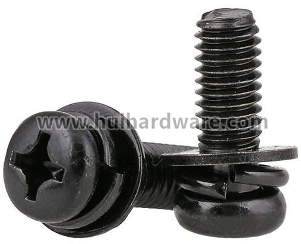 Wholesale High Quality Phillips-Head Sem Screws with Black Zinc Plated