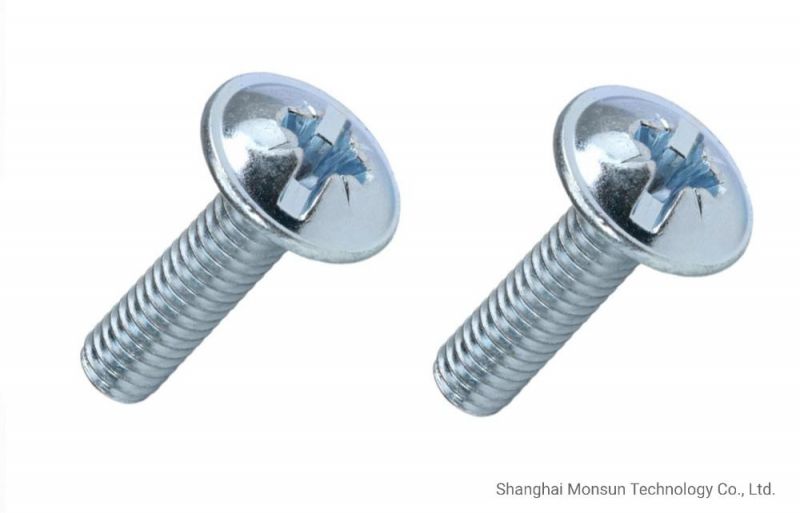 Zinc Plated Phillips/Slotted Combo Drive Mushroom Head Type B Blunt Screws for Handle