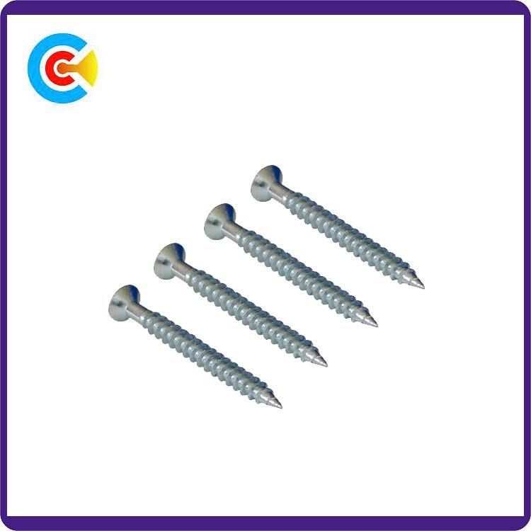 DIN/ANSI/BS/JIS Carbon-Steel/Stainless-Steel DIN/ANSI/BS/JIS Carbon-Steel/Stainless-Steel Plum Countersunk Head Self Tapping Screws