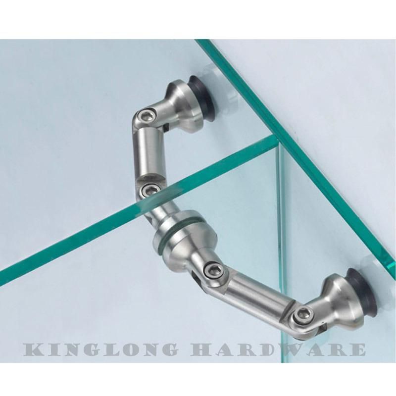 High Quality Stainless Steel Glass Fitting Wall Mounted Glass Clamp Double Adjustable Glass Connector