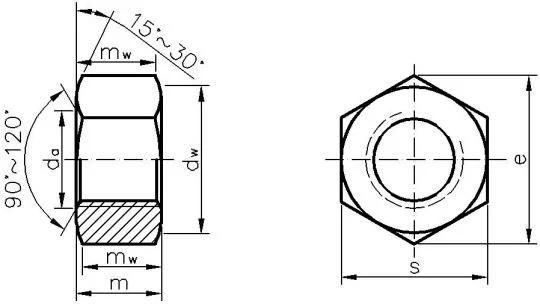 DIN934 Hex Nut Class 8 White Zinc Plated More Than 10 Years Produce Expricence Factory