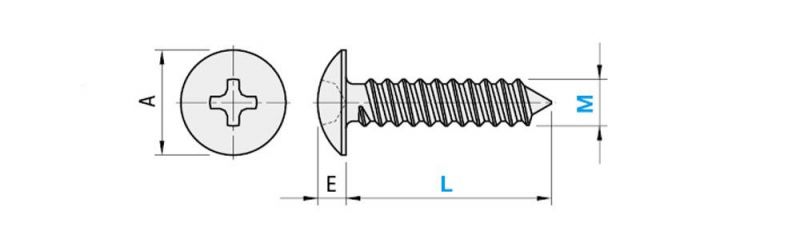 Round Truss Head Sheet Metal Screws/Blue Yellow Zinc Plated Phillips Drive Carbon Steel Self Tapping Screw