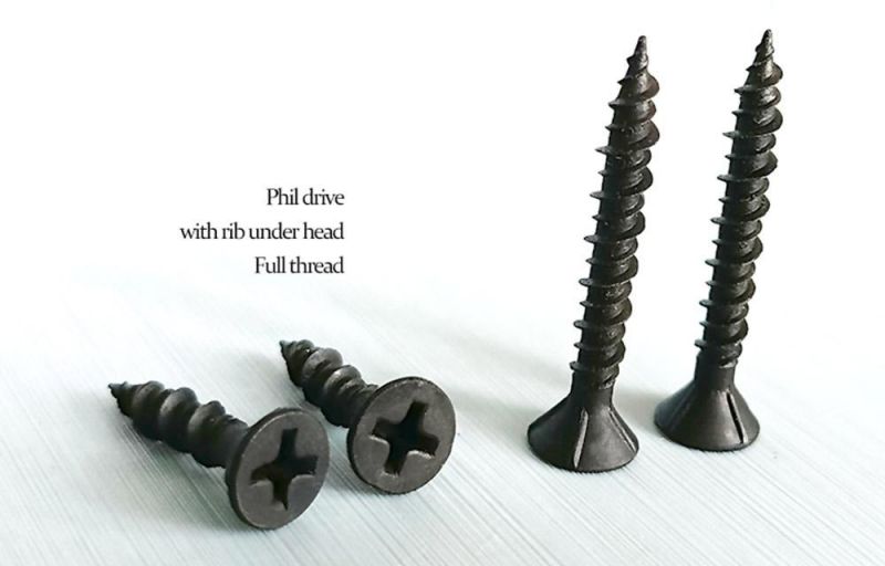 Gyay/Black Phosphate Ruspert Csk Head W/Nibs pH Cross Recess Self Tapping Deck Chipboard Screws/Wood Screw