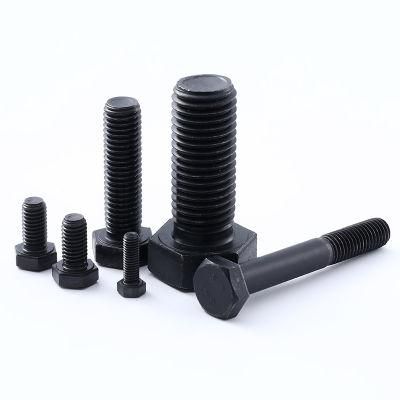 China Wholesale Fastener Hardware DIN931 DIN933 High Strength Carbon Steel Black Zinc Grade 4.8 8.8 10.8 12.8 Hex Bolt