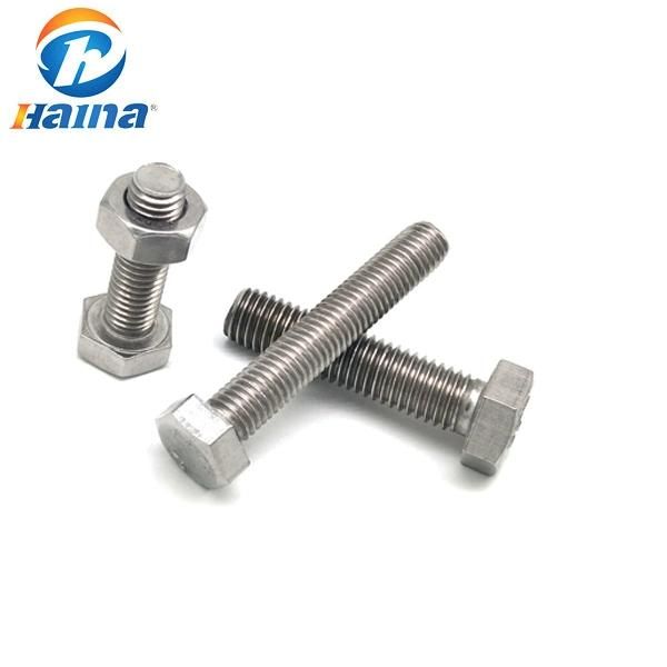 High Quality Fastener Hardware Grade 8.8 Stainless Steel Carbon Steel DIN931 DIN933 Hex Head Nut and Bolt