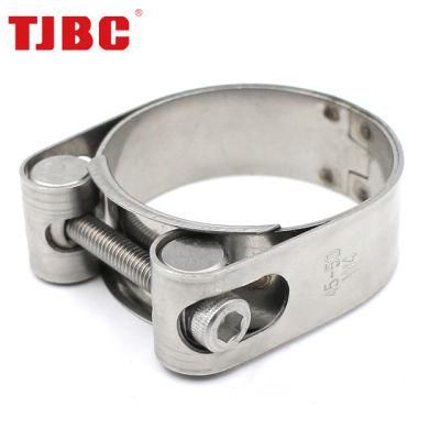 20mm Bandwidth Heavy Duty Unitary Stainless Steel Clamp with Double Bands, Single Bolt Hose Clamp for for Heavy Trucks, 90-95mm