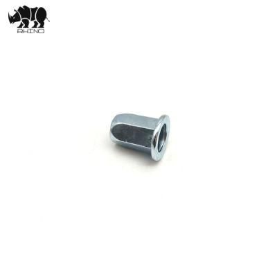 Furniture Nut M4 - M10 Carbon Steel Yellow / White Zinc Plated Flat Head Full Hex Body Rivet Nut