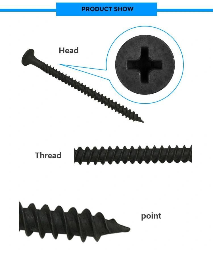 Drywall Screw, Tapping Screw, Black Screw, Fine Threaded, Coarse Threaded, Phillips Screw Small Box CTN Bag Pallets