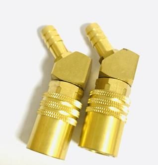 Dme No Valve Brass Quick 45 Degree Elbow Coupling with Hose Barb Fittings for Water Injection