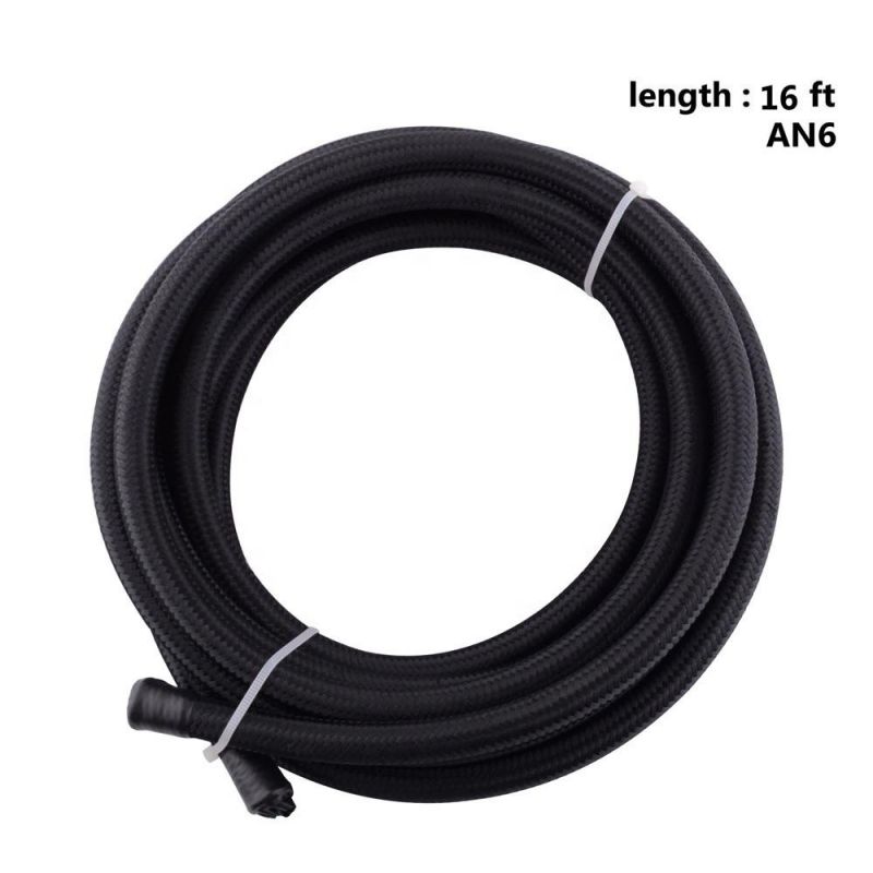 An6 Stainless Steel Cover Braided PTFE Gas Fuel Hose Line
