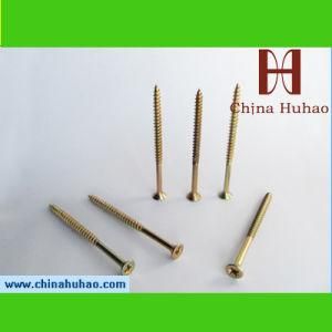 Screw/Zinc Coated Yellow Color Pozi Driive Csk Head Chipboard Screw