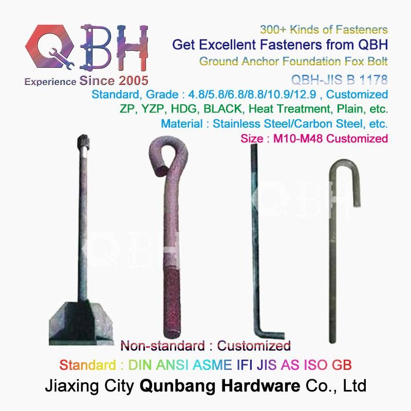 Qbh DIN6914//ASTM A490/A490m/ASTM A307b Carbon Stainless Steel Heavy Hex Bolt with Nut Washer/Eye Bolt/Flange Bolt/Foundation Bolt/T Hammer Head Screw Bolt