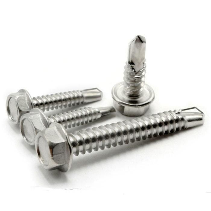 Ss410 Inox Unslotted Hex Washer Head Self Drilling Screws