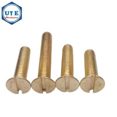 Metal Copper Brass Slotted Flat Head Undercut Fine Thread Machine Screw Screws DIN963