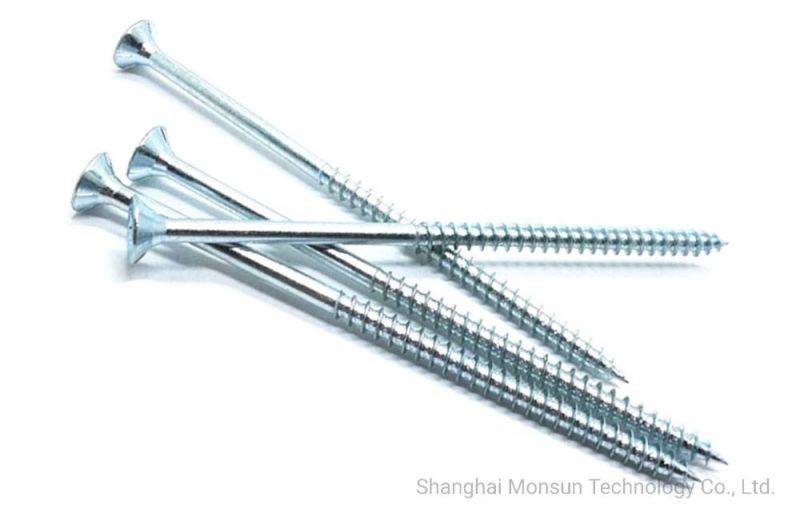 JIS C1022 Twin Threaded Bright Zinc Plated Galvanized Steel Flooring Fasteners Hardwood Deck Screws