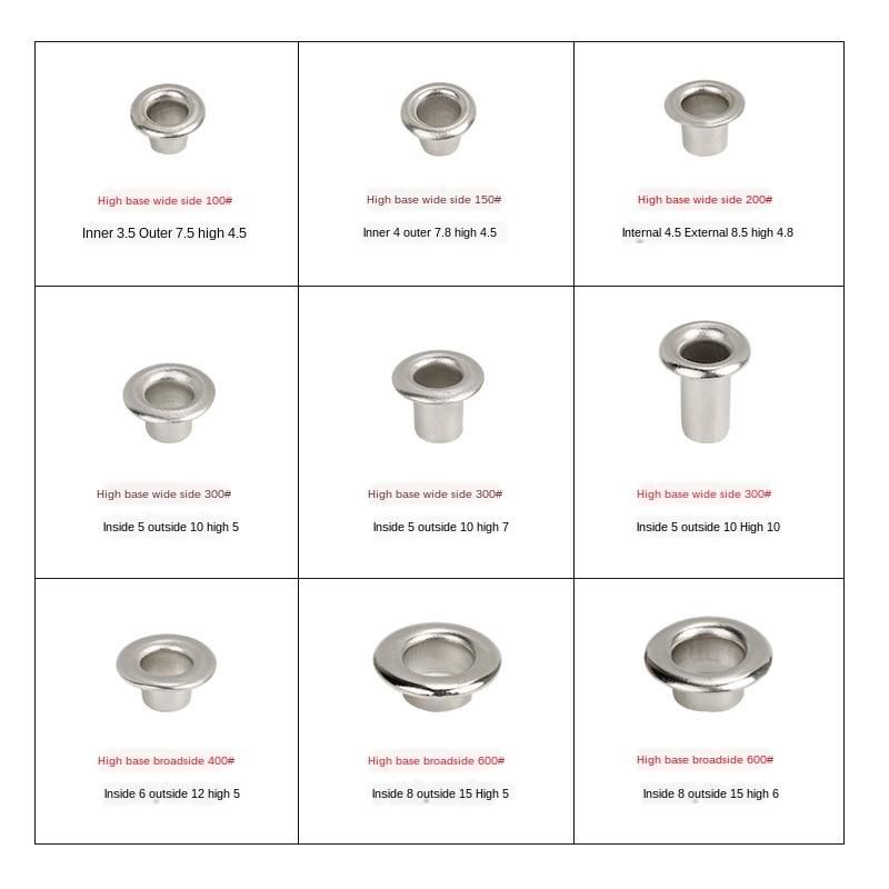 High-Foot Wide-Brimmed Corn Buckle Kt Board Advertising Printing Cloth Shoe Eye Buckle Hollow Rivet Sunshade Block Air Eye Water Eye Rivet