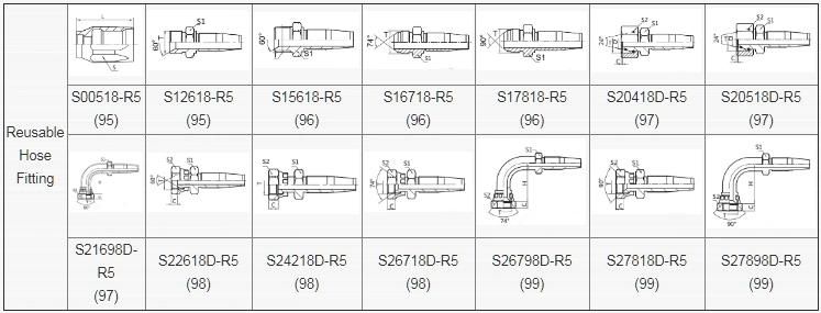 S00518-R5 S1698d Stainless Steel Reusable Hose Fitting