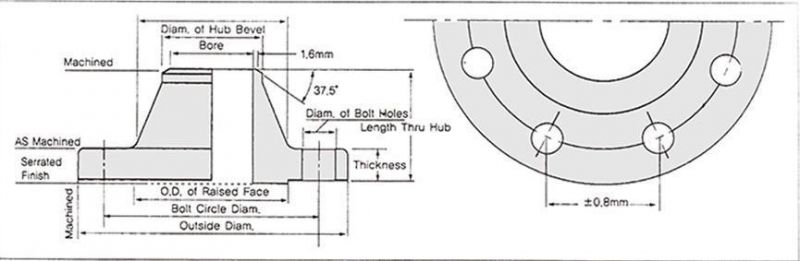 Customized High Quality ASME B16.47 Ser. B (API 605) Flange Slip on Flange Finish$Tolerance Material Specifications