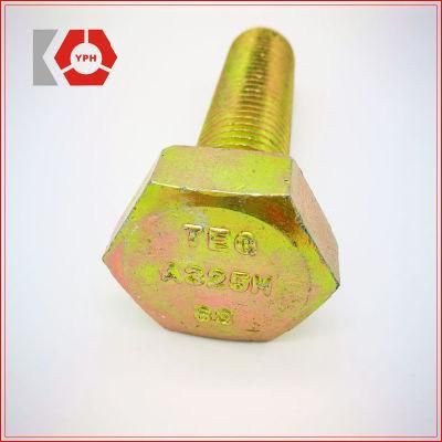 Yellow Stainless Steel ISO Bolt (half thread) Yellow Zinc Plated