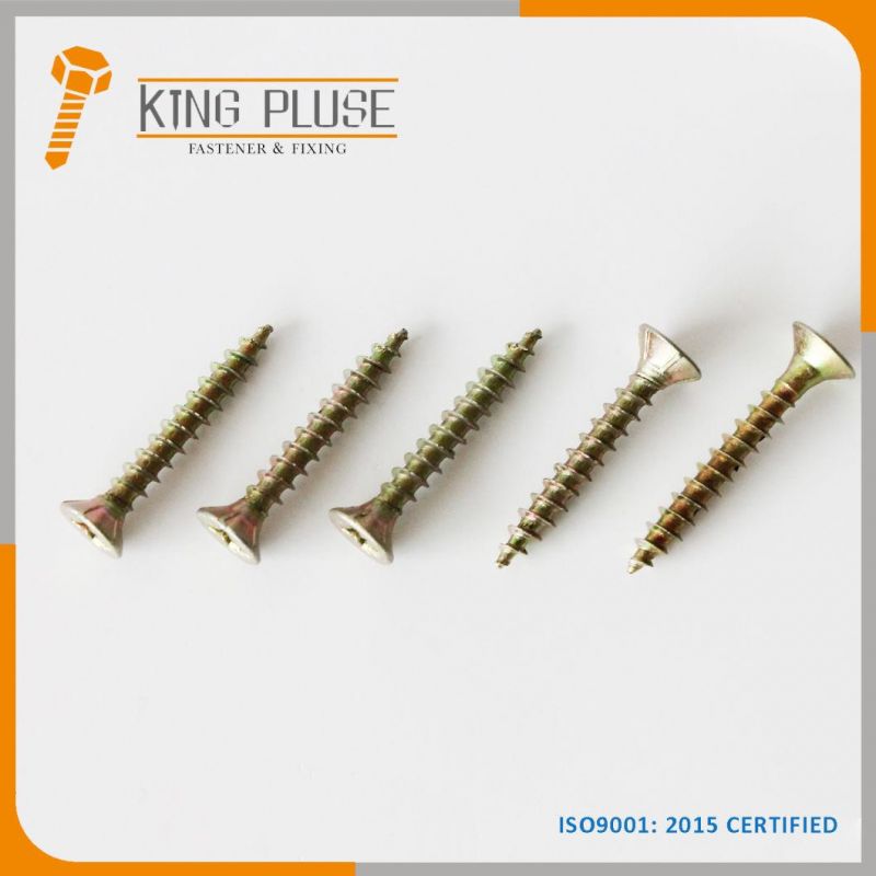 Phillips/Cross Recessed Chipboard Screw Yellow Zinc Plated
