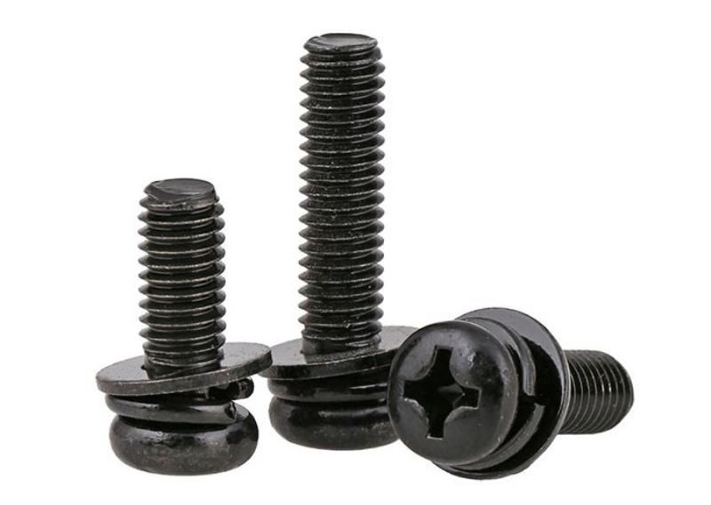 Sems Pan Head Phillips Cross Black Carbon Steel Combination Screw