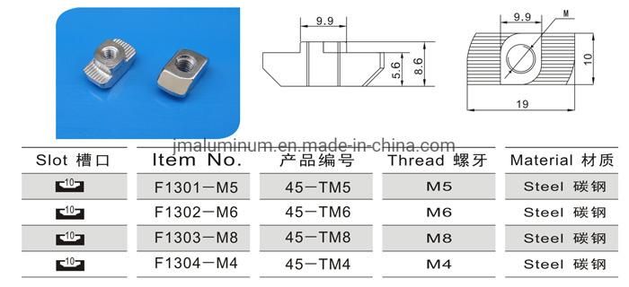 T Nut Hammer Head Fasteners Nut M4/M5/M6/M8, T Slot Nut for Aluminum Profile