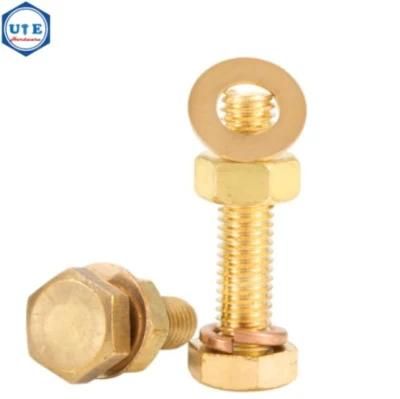 Hexagonal Bolt with Full Thread DIN933 Brass Fasteners M6X25
