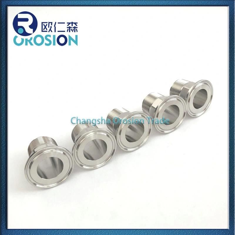 Sanitary Stainless Steel Pipe Fitting Tri-Clamp Male Thread Ferrule