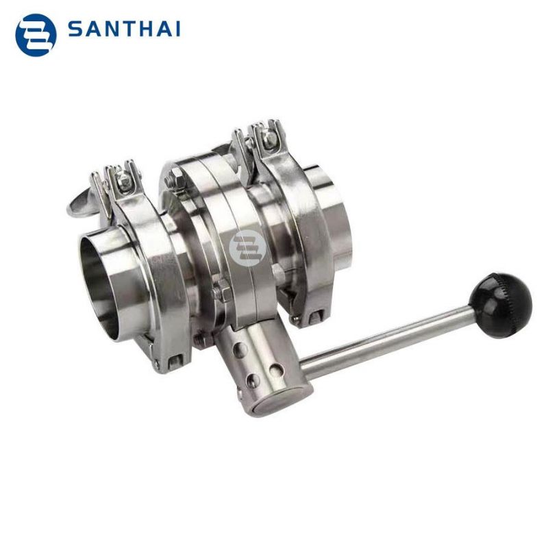 Good Price Sanitary Butterfly Valve with Tri Clamp Ferrule Complete Set From Santhai Butter