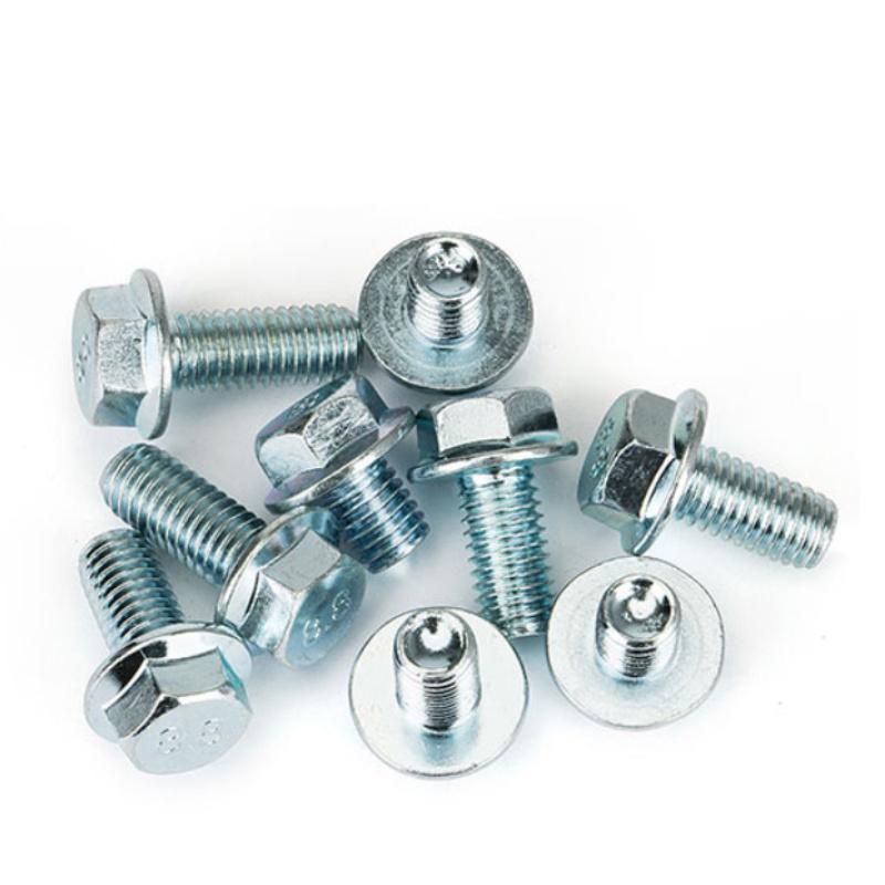 DIN6921 M8-M24 Flanged Hexagon Head Bolts Rivet Galvanized Nuts and Bolts Screw Fastener Stainless Steel 304, Flange Bolt