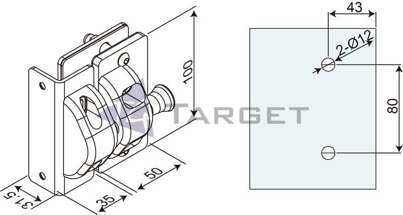 Stainless Steel Lock for Glass Pool Fencing Door (SP-M101C)