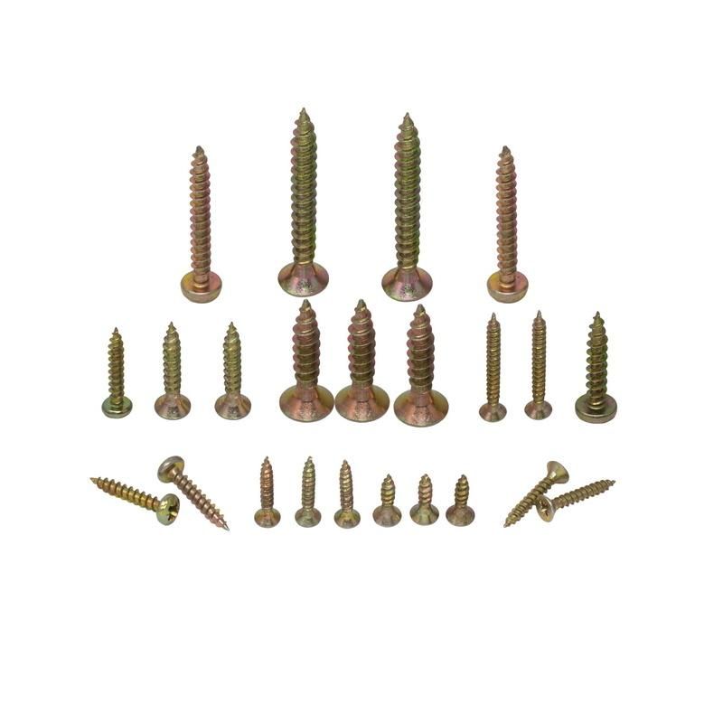Yellow Zinc Plated Pan Head Pozi Screw Chipboard Screws